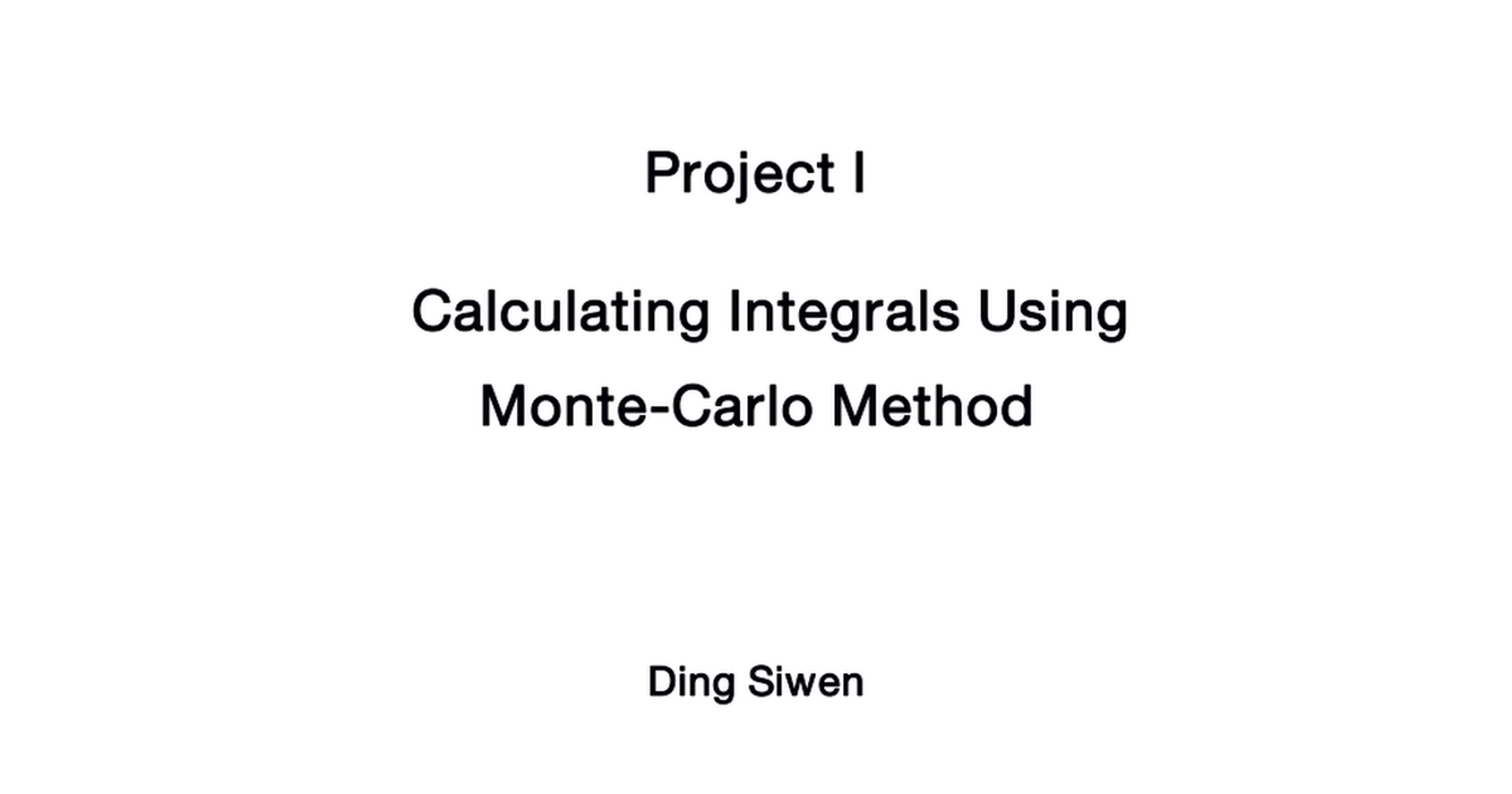 Project I-Calculating Integrals Using Monte-Carlo Method in Python.pdf