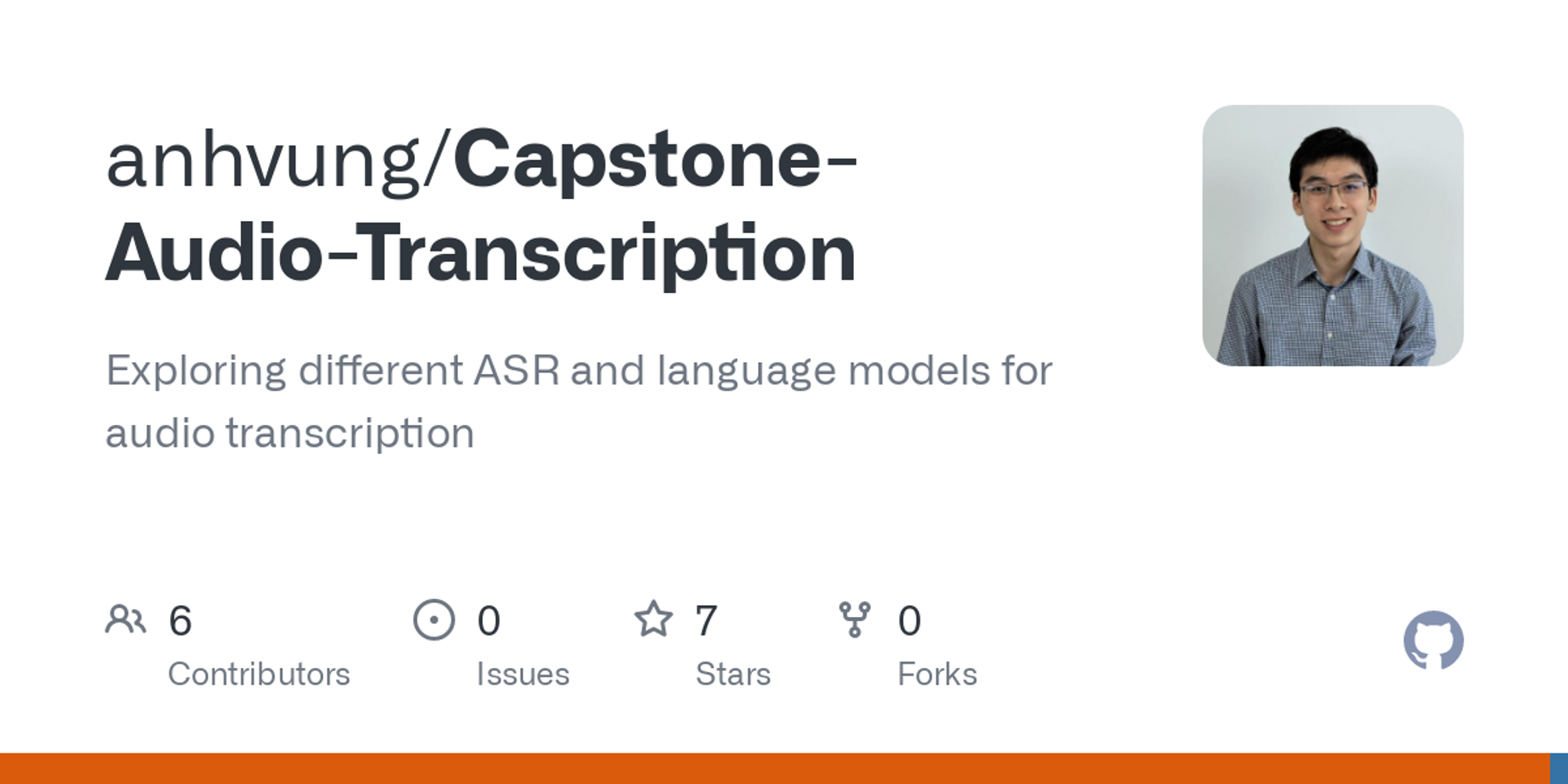 GitHub - anhvung/Capstone-Audio-Transcription: Exploring different ASR and language models for audio transcription